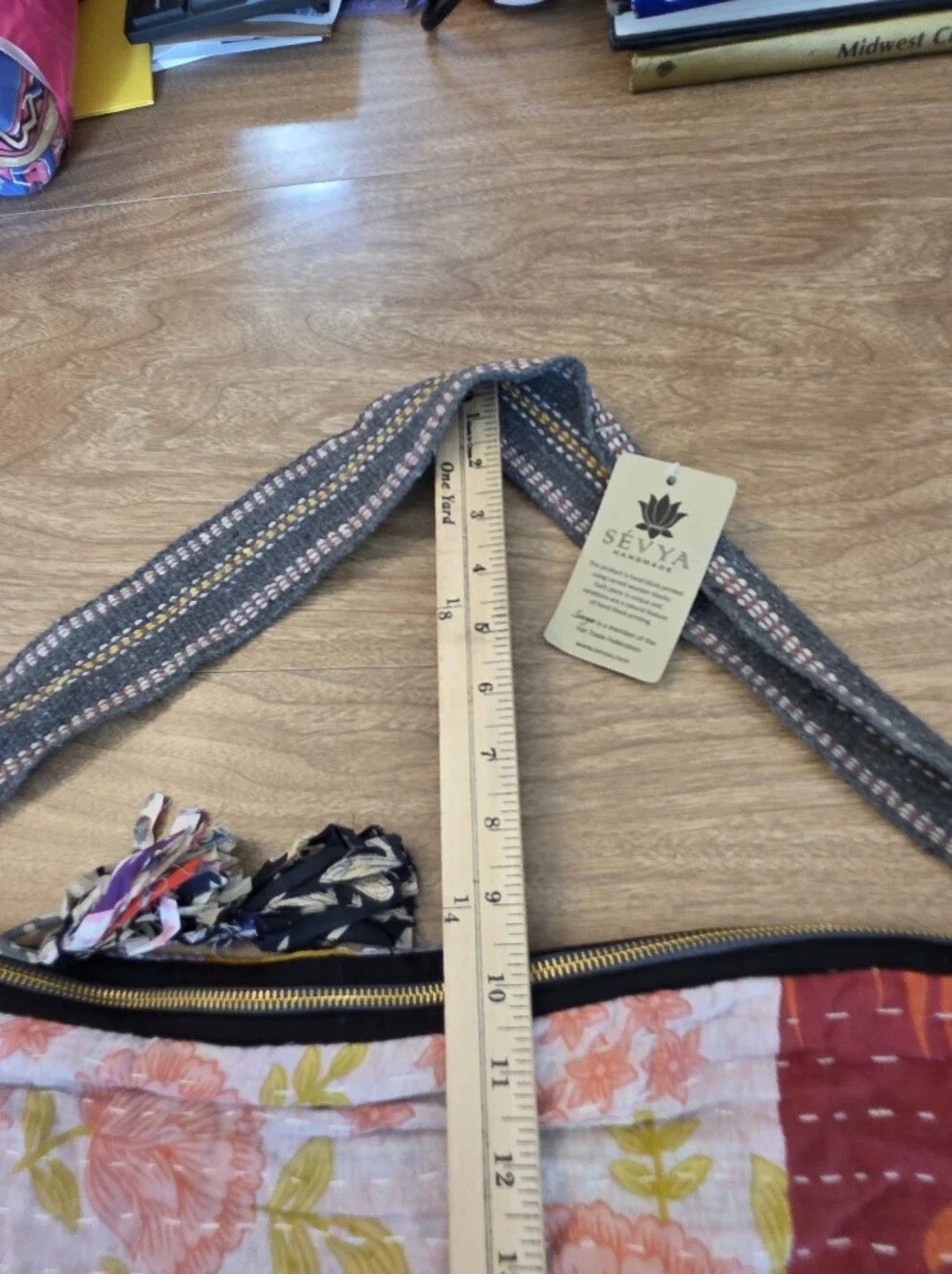 Sevya Handmade Patchwork Kantha Crossbody Bag Boho Artisan Fair Trade